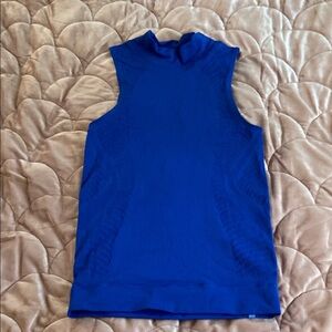 Lululemon Athletica Blue Reveal Tank with Mandarin Collar